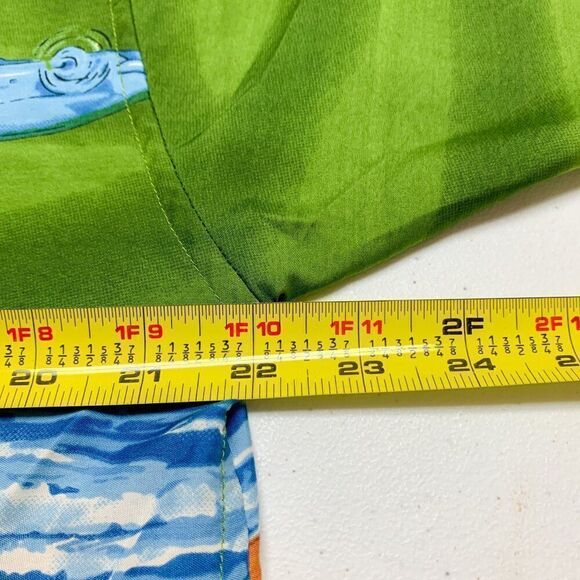 RIma Hawaiian Shirt Mens Medium Green Floral Tropical Beach Surf Woodie Summer‎ - Picture 6 of 8